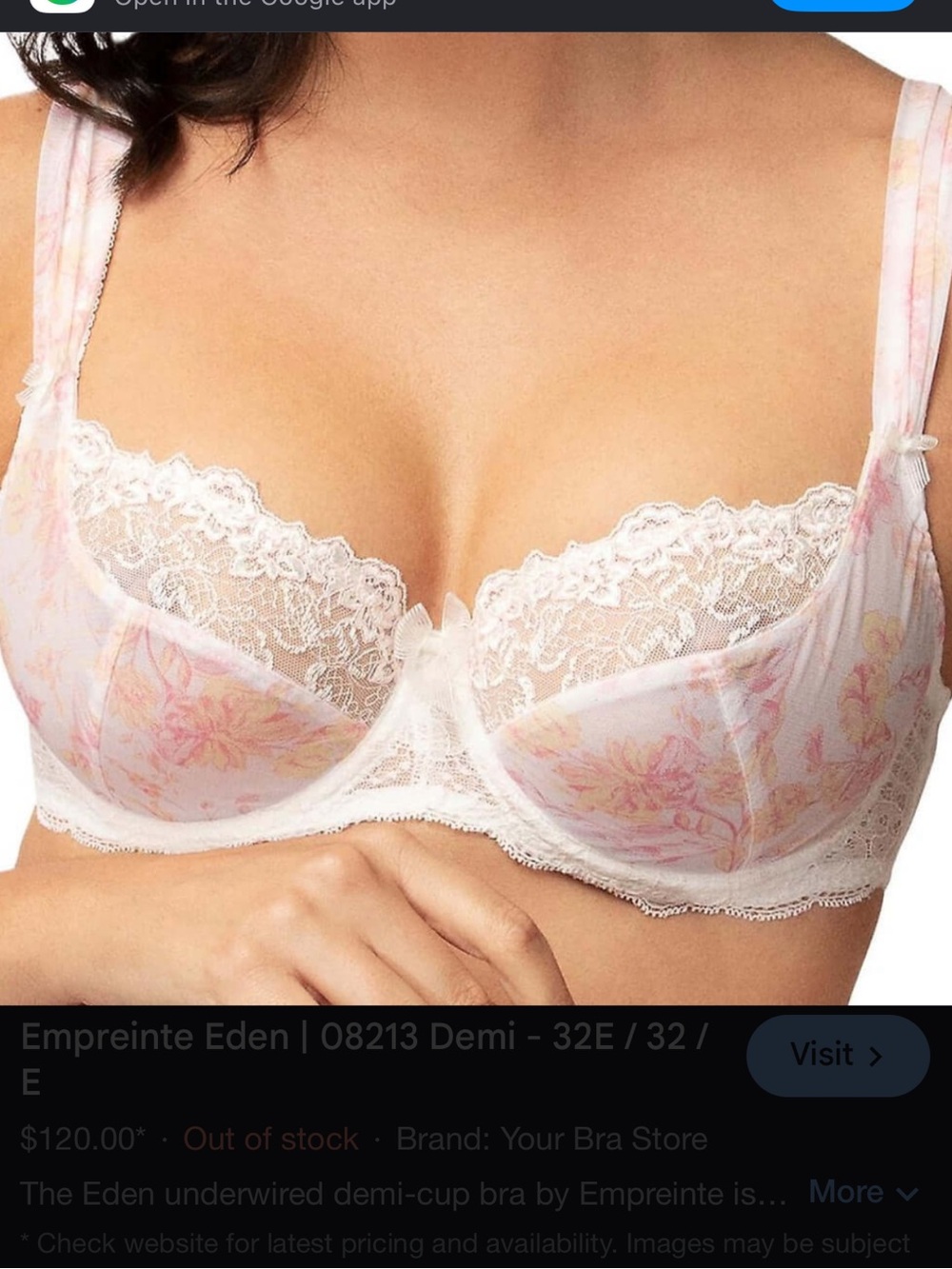 Eden Demi Cup Bra in Soft Floral Pink